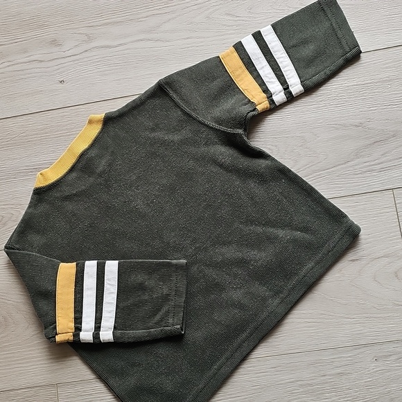 Vintage Roots Athletic Kids Green and Yellow Striped Sweater Top XL - Picture 9 of 12